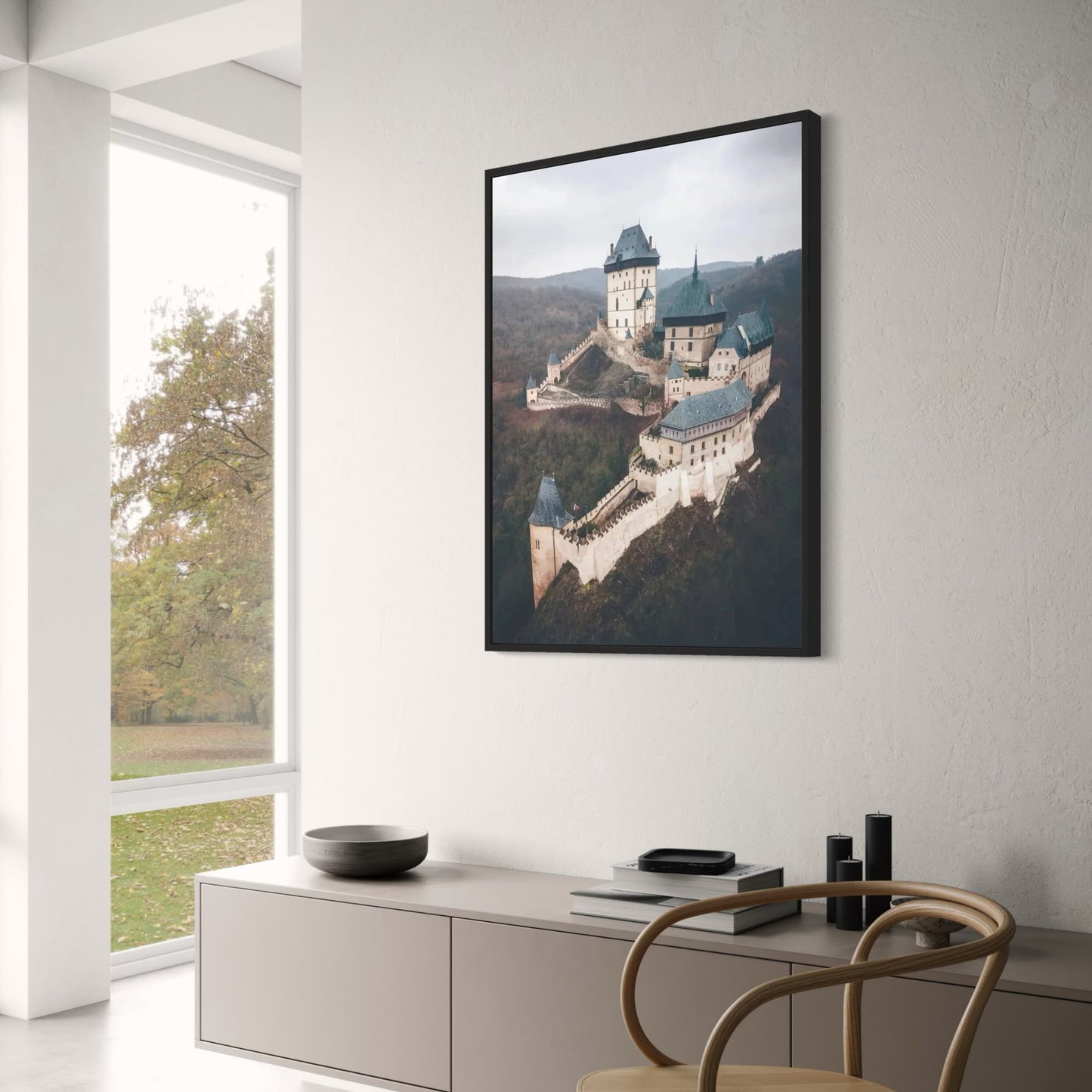 Majestic European Castles Poster | Karlstejn Castle | Czech Republic | Medieval Architecture | Built 1348