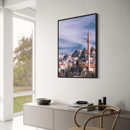 Rooftop View | Cappadocia Poster | Picturesque Village Amidst Fairy Chimneys | Istanbul & Constantinople Landmarks | Turkish Delights Scene | Turkey Wall Art