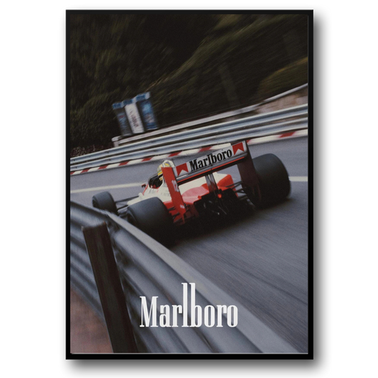 Vintage Formula 1 Poster | Spa-Francorchamps Grand Prix | McLaren Tribute | Ayrton Senna Legacy | F1 Racing Art Decor