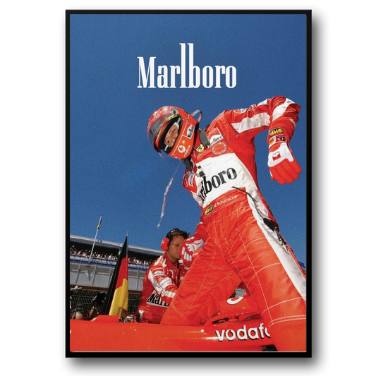 Vintage Formula 1 Poster | Monaco Grand Prix Artwork | F1 Racing Ferrari F2000 | Michael Schumacher Grid Art
