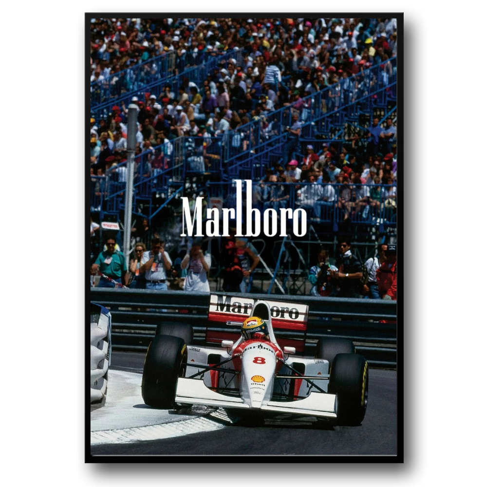 Vintage Formula 1 Poster | Monaco Grand Prix | McLaren MP4/4 | Ayrton Senna & Alain Prost | 1988 Racing Season