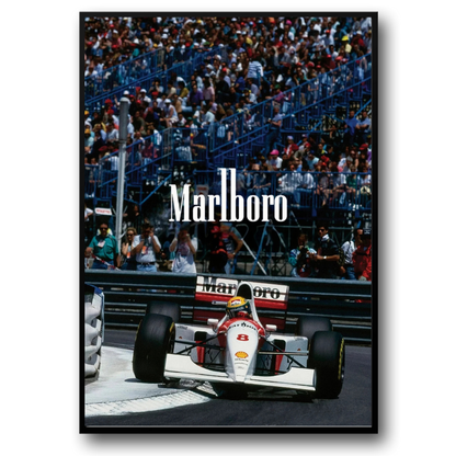 Vintage Formula 1 Poster | Monaco Grand Prix | McLaren MP4/4 | Ayrton Senna & Alain Prost | 1988 Racing Season