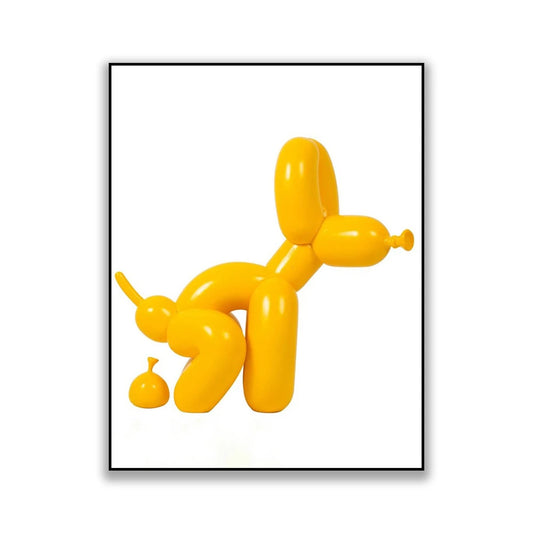 Pop Art Canvas | Balloon Dog Poster | Funny Modern Bathroom Wall Art | Abstract Toilet Mural Decor