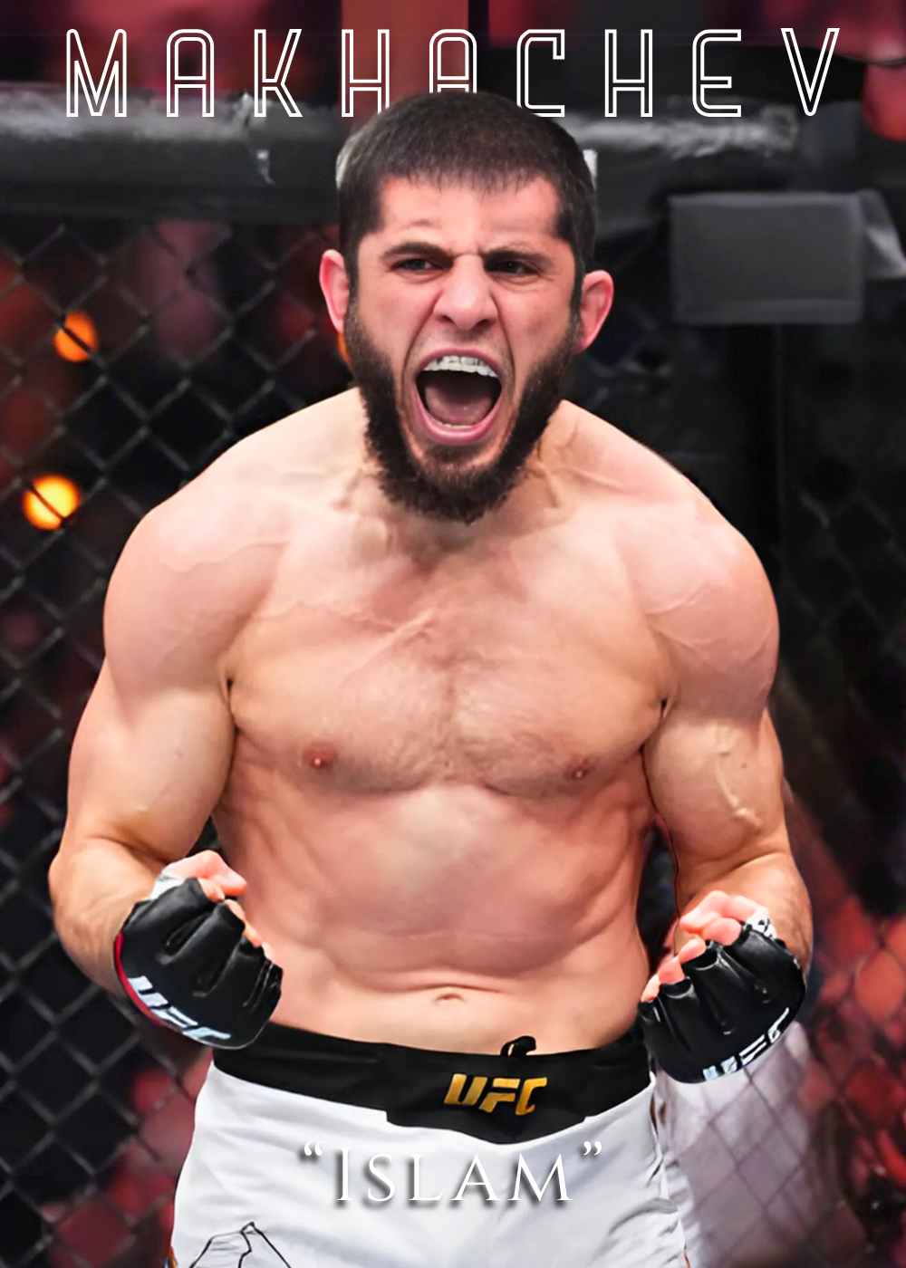 Islam Makhachev UFC Poster  Lightweight Champion MMA Wall Art