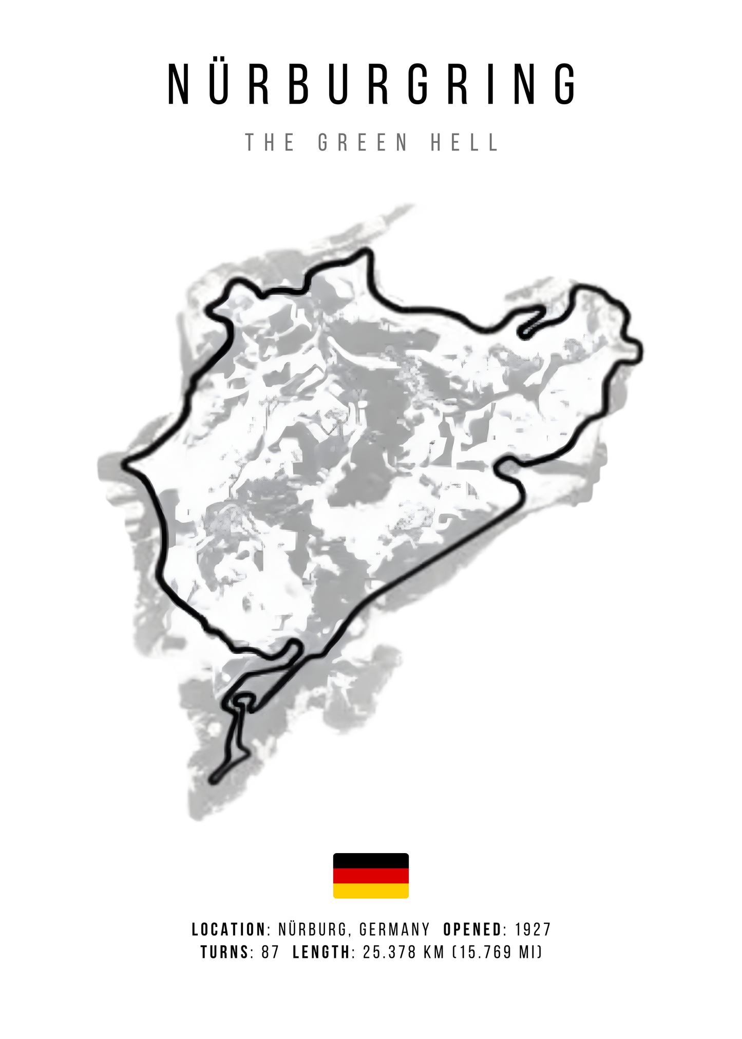 Nurburgring Formula 1 Circuit | F1 Track Layout Poster | Racing Art Print | Motorsport Decor | Home Wall Art Decor