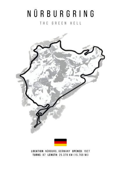 Nurburgring Formula 1 Circuit | F1 Track Layout Poster | Racing Art Print | Motorsport Decor | Home Wall Art Decor