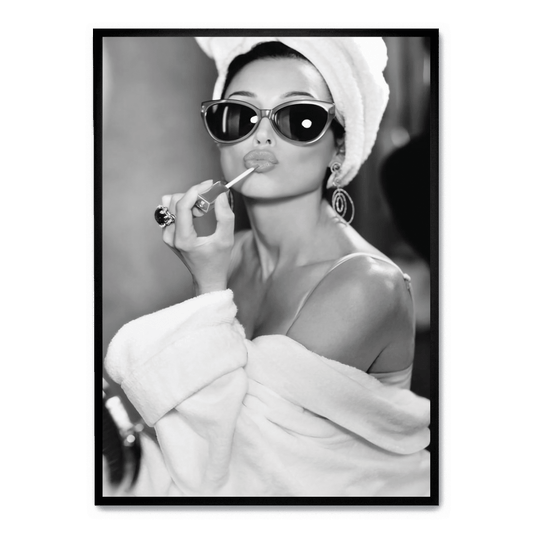 Audrey Hepburn Poster | Classic Hollywood Icon | Lipstick Glamour | Vintage Style Wall Art Decor