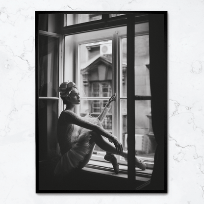 Ballet Dancer | Window Scene | Elegant Art Poster | Wall Decor for Home & Garden