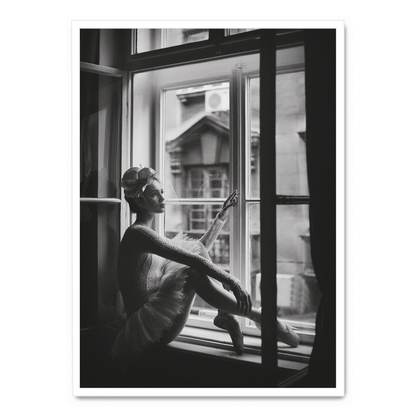 Ballet Dancer | Window Scene | Elegant Art Poster | Wall Decor for Home & Garden