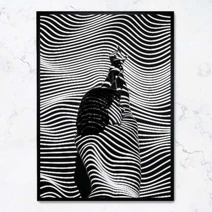 Girl with Striped Pattern | Art Print Decor | Fine Wall Poster | Home Artwork Decor