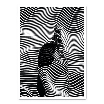 Girl with Striped Pattern | Art Print Decor | Fine Wall Poster | Home Artwork Decor