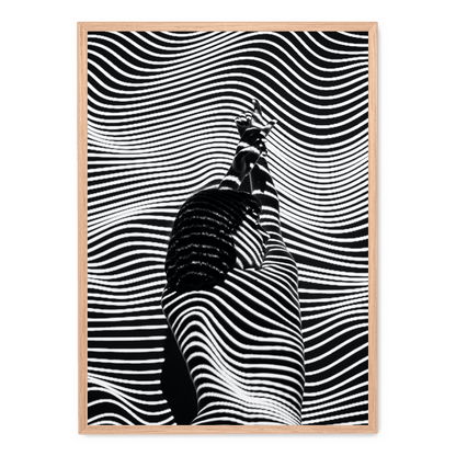 Girl with Striped Pattern | Art Print Decor | Fine Wall Poster | Home Artwork Decor