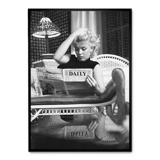 Marilyn Monroe Poster | Iconic Reading Scene | Wall Art | Home Decor | Vintage Photography Print
