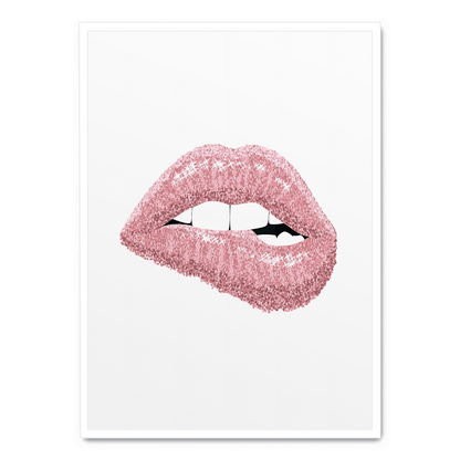 Pink Shiny Lips Artwork | Glam Wall Decor | Vibrant Lip Poster | Modern Art Print | Home Decor Statements | Eye-Catching Visuals | Bold and Stylish | Perfect for Living Room or Bedroom | Large Poster