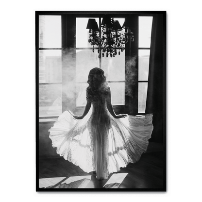 White Dress & Smoke | Art Print Poster | Elegant Smoke Design | Wall Decor | Modern Home Art | Visual Artwork