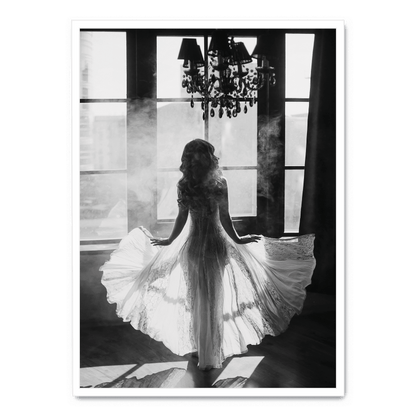White Dress & Smoke | Art Print Poster | Elegant Smoke Design | Wall Decor | Modern Home Art | Visual Artwork