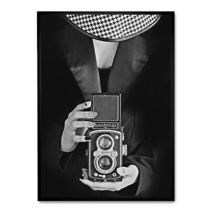 Vintage Style | Woman With Camera | Art Print Poster | Home Decor | Photography Lovers | Wall Art | Retro Portrait