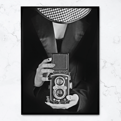 Vintage Style | Woman With Camera | Art Print Poster | Home Decor | Photography Lovers | Wall Art | Retro Portrait