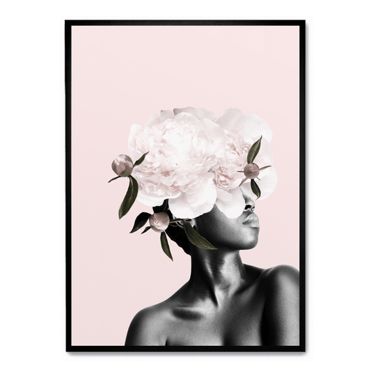 Floral Head | Pink Botanical Poster | Elegant Home Decor Wall Art | Garden-Inspired Visual Artwork