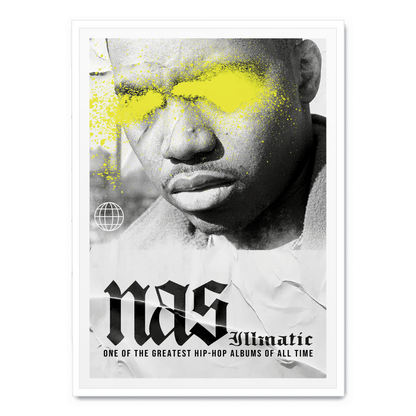 Nas | Illmatic Album | Music Legend Portrait Poster | Hip Hop Icon | Wall Art Decor