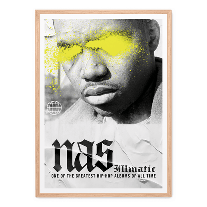 Nas | Illmatic Album | Music Legend Portrait Poster | Hip Hop Icon | Wall Art Decor