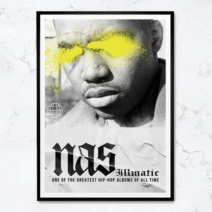 Nas | Illmatic Album | Music Legend Portrait Poster | Hip Hop Icon | Wall Art Decor