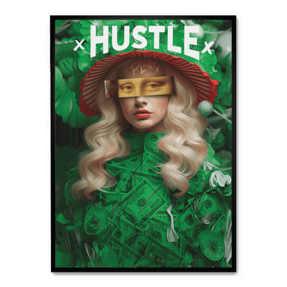 Hustle | Motivational Wall Art | Modern Office Poster | Inspiring Decor for Home & Office | Black and White Typography Poster | Inspirational Quote