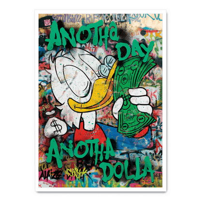 Anotha Day Anotha Dolla | Motivational Wall Decor | Office & Home Inspiration Poster | Contemporary Art Print | Black & White Typography