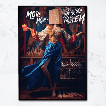 More Money Less Problem | Motivational Poster | Home Decor | Wall Art | Inspirational Quote | Bedroom | Office | Living Room | Modern Design | Gift Idea