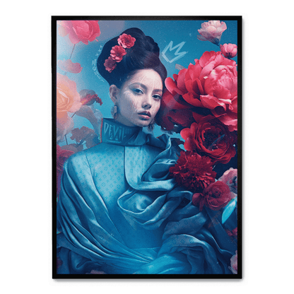 Oriental Blossom | Floral Art | Elegant Wall Decor | Nature-Inspired Poster | Vibrant Colors | Home and Garden Decor | Living Room | Bedroom | Large Size
