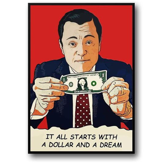 The Wolf of Wall Street Poster | Leonardo DiCaprio Canvas | Classic Movie Art | Living Room Decor | Home Wall Prints