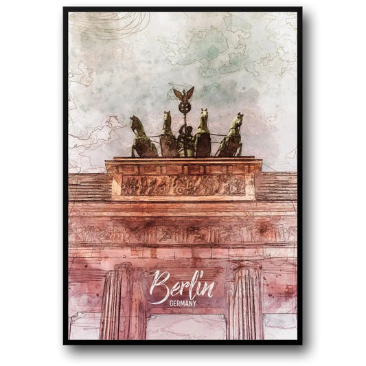 Brandenburg Gate | Berlin | Germany | Neoclassical City Gate | German Historical Monuments | Architectural Art Posters
