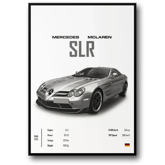 Mercedes SLR Poster | Engineering Excellence Tribute | Automotive Design Art | Home Decor Wall Art