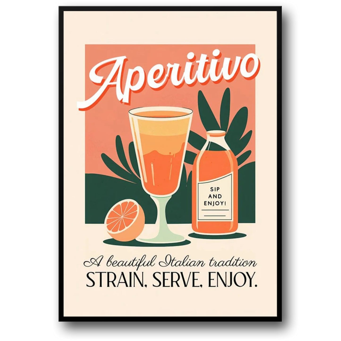 Cocktail Party Drink Art | Vintage Aperitivo Bar Poster | Retro Beverage Wall Decor | Elegant Drink Illustration Art Print