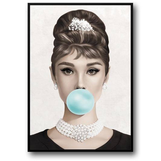Audrey Hepburn | Vintage Pop Art | Black & White Retro Glamour