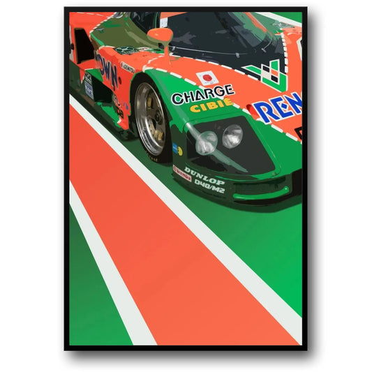 Mazda 787B | Vintage Racing Poster | Mazda's Le Mans Winner in Renown Livery | Vibrant Racing Posters
