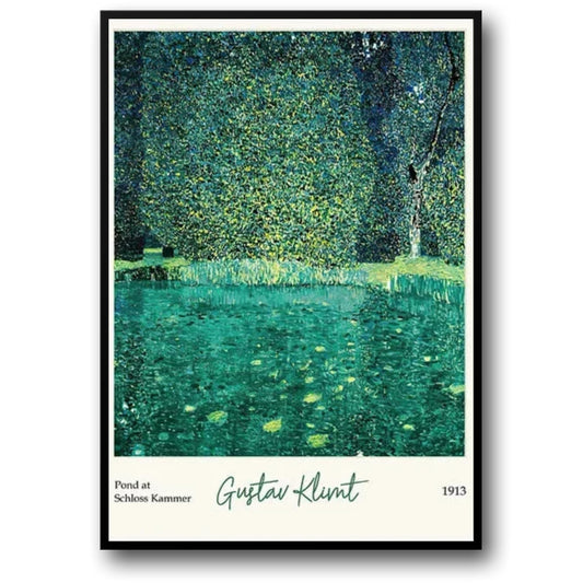 Gustav Klimt Pond Scene | Attersee Impressionist | Vibrant Art Nouveau