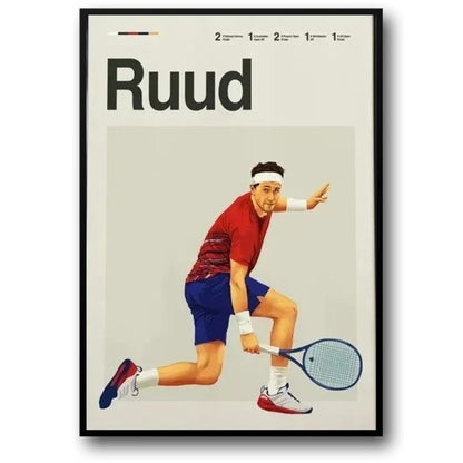 Casper Ruud | Tennis Legend Poster | Modern Aesthetic Art | Sports Wall Decor