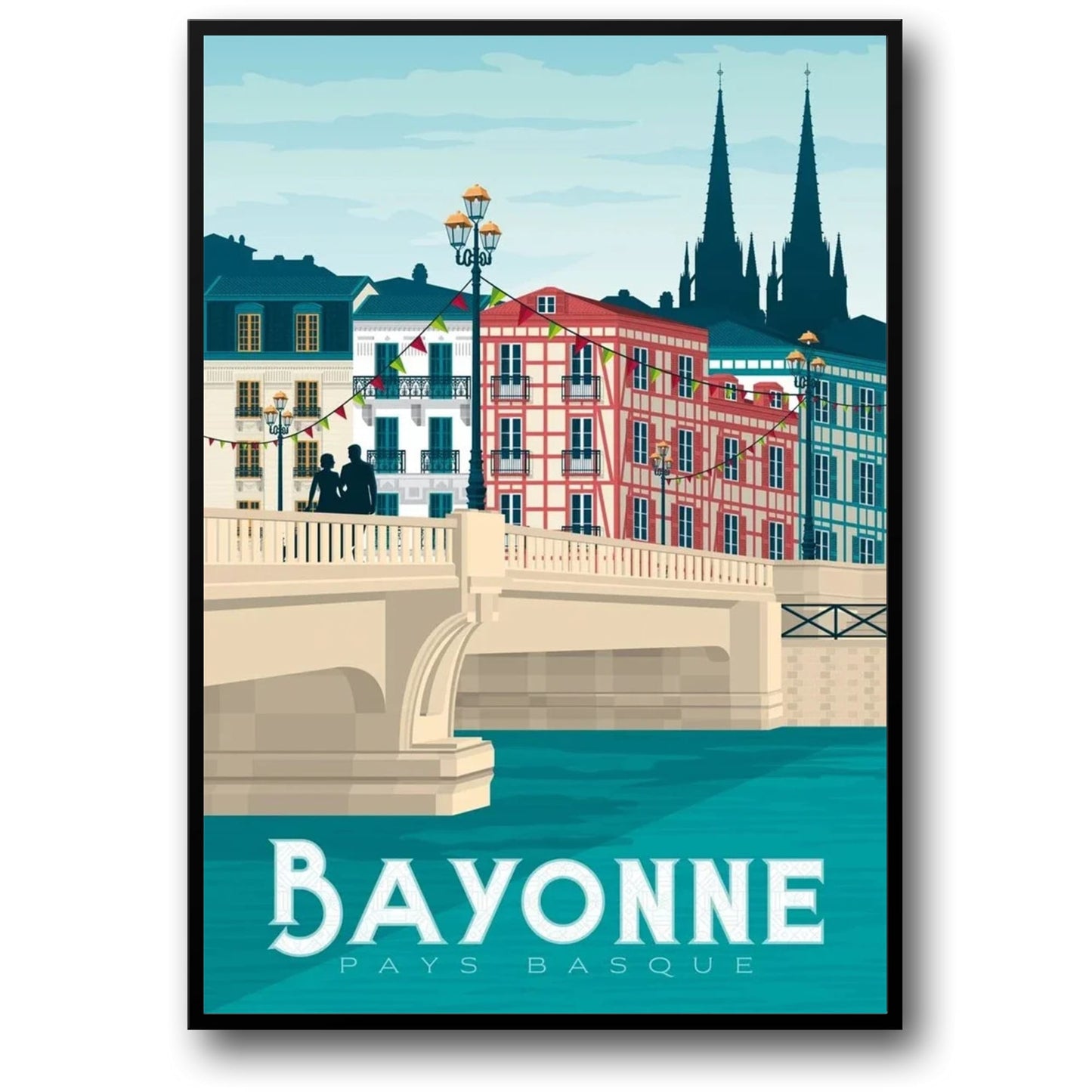 Bayonne, France Poster | Iconic Destinations Art Print | Home Decor Wall Art | Travel Photography