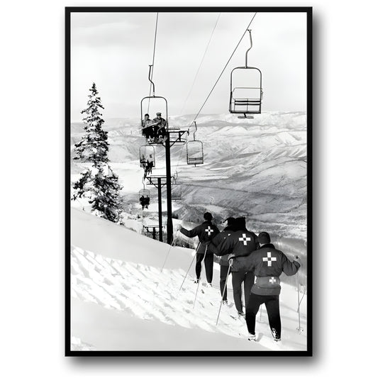 Ski Patrol Rescue | Snowy Slope | Vintage Ski
