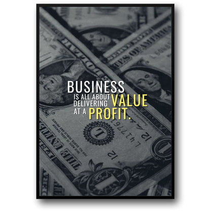 Business Value Profit Poster  Inspirational Finance Quote Art | Home Decor | Decoration Poster