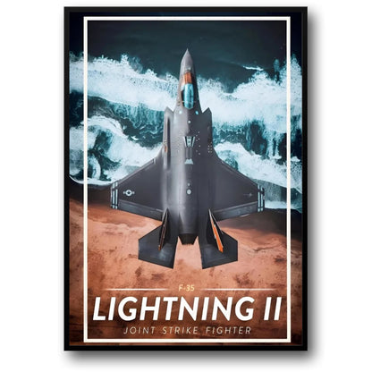 F-35 Lightning II Jet Art Print | Military Aviation Home Decor | Bold Aesthetic Poster for Office and Museums