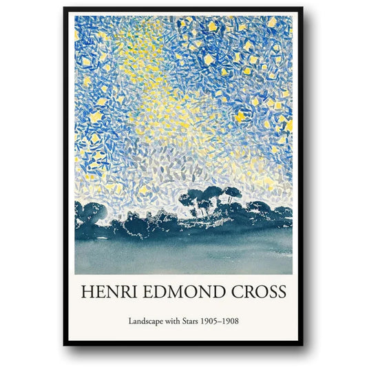 Henri Edmond Cross Poster | Landscape With Stars | Art Print | Home Decor | Wall Art