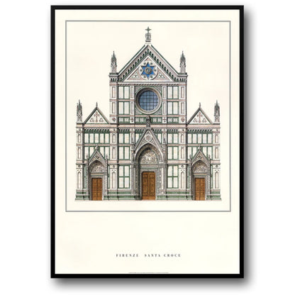 Basilica of Santa Croce | Florence | Italy | Renaissance Church Architecture | Florentine Religious Buildings | Italian Art Posters