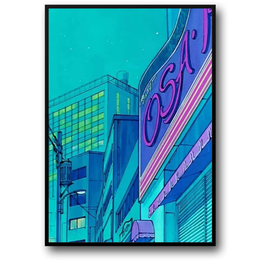 Classic Japanese Anime Poster | City Glow | Vibrant Wall Art Decor