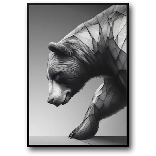 Stock Market Bull Bear Market Abstract Animal Art Poster and Prints Modern Art Canvas Painting For Office Living Room Home Decor