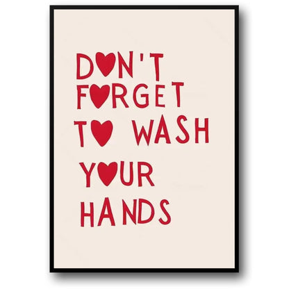 Minimalist Bathroom Art | Wash Your Hands Reminder