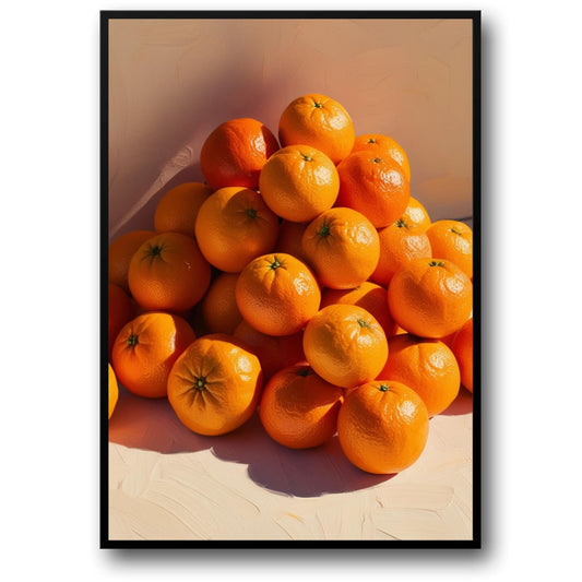Fresh Oranges Poster | Fruits Gallery Art | Home and Garden Decor | Kitchen Wall Decoration | Citrus Fruit Illustration