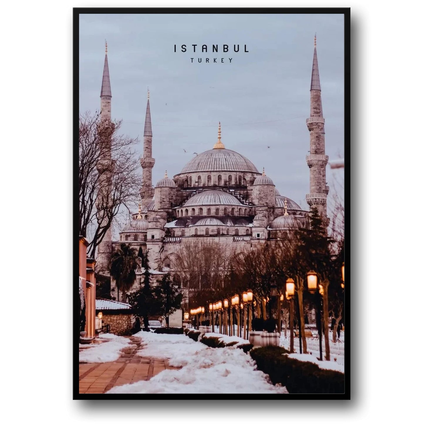 Winter View | Sultan Ahmed Mosque | Blue Mosque | Istanbul | Turkey | Serene Winterscapes Poster | Beautiful Turkish Architecture