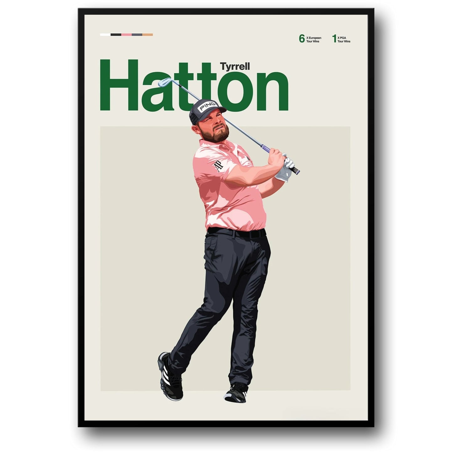 Tyrrell Hatton | Golf Legends Artwork